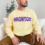 Distressed Varsity Broncos (Tees+Sweatshirts)