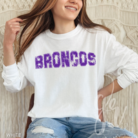 Distressed Varsity Broncos (Tees+Sweatshirts)