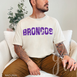 Distressed Varsity Broncos (Tees+Sweatshirts)