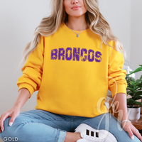 Distressed Varsity Broncos (Tees+Sweatshirts)