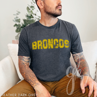 Distressed Varsity Broncos (Tees+Sweatshirts)