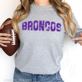 Distressed Varsity Broncos (Tees+Sweatshirts)