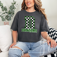 Custom School Spirit Checkered Initials