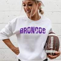 Distressed Varsity Broncos (Tees+Sweatshirts)