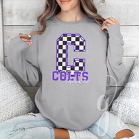 Custom School Spirit Checkered Initials