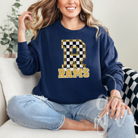 Custom School Spirit Checkered Initials