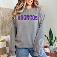 Distressed Varsity Broncos (Tees+Sweatshirts)