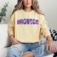 Distressed Varsity Broncos (Tees+Sweatshirts)