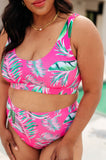 Barbados Tropical Print Swim Top