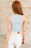 Cream of the Crop Rib Knit Tank Top in Grey