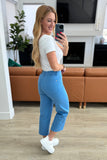 Lisa High Rise Control Top Wide Leg Crop Jeans in Sky Blue