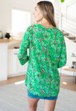 Lizzy Top in Emerald and Magenta Paisley